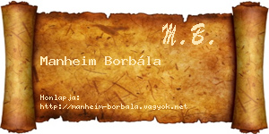 Manheim Borbála névjegykártya